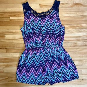 *SOLD* Rue21 Vibrant Multicoloured Laced Romper